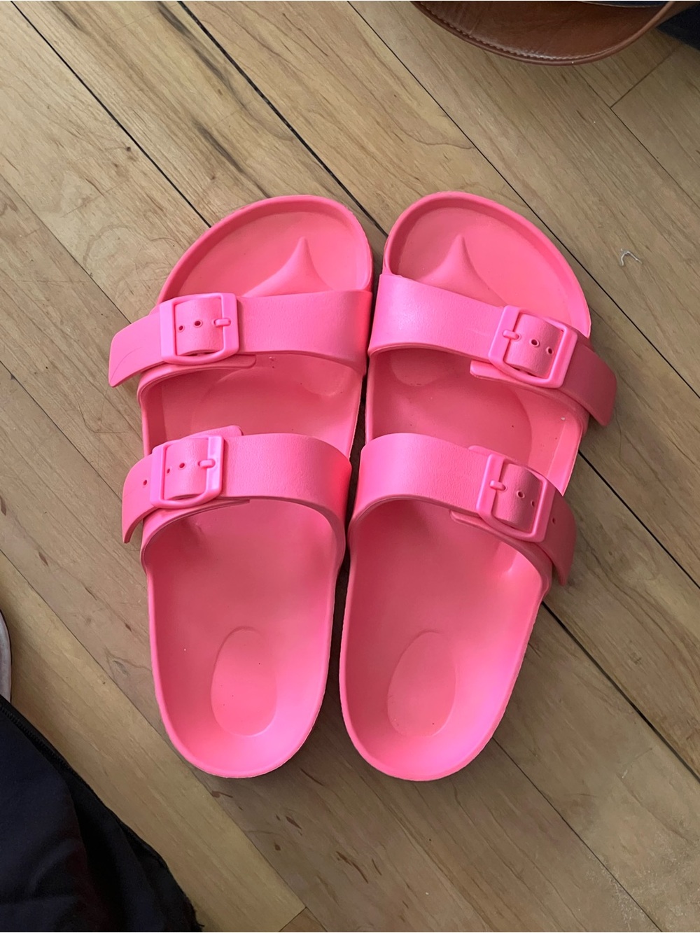 Target Women's Double-Buckle Slide Sandals in Bright Pink - Picture 5 of 5